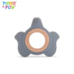 Elephant Silicone Teether With Wooden Ring (3 Months+)