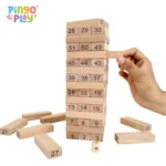 Number Tumbling Tower Game | 54 Blocks with 4 Dice (3 Years+)